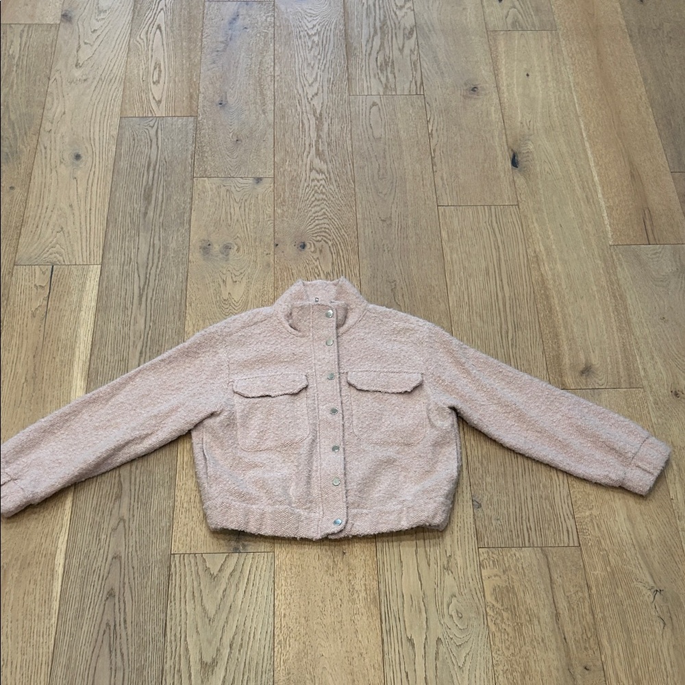 Cozy Light Pink Button-Up Jacket